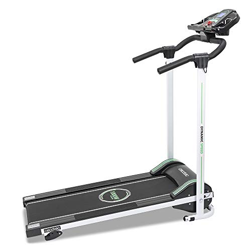 Cecotec Cinta de Andar Eléctrica Plegable RunnerFit Step Black. 1000 W, 3 Niveles de inclinación, Pantalla LED, Altavoces, Portabotellas, 12 Programas, Hasta 10 km/h, Ruedas, Peso máximo 120 Kg