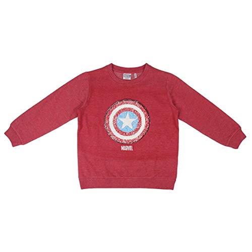 CERDÁ LIFE'S LITTLE MOMENTS 2200005824_T03A-C64 Sudadera Lentejuelas Reversibles de The Avengers-Licencia Oficial Marvel, Rojo Oscuro, 3 años Unisex niños