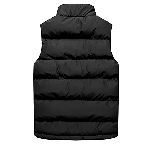 Chaleco de plumón para hombre – Chaleco de invierno cálido impermeable tipo cremallera chaqueta de secado rápido ligera al aire libre deportes