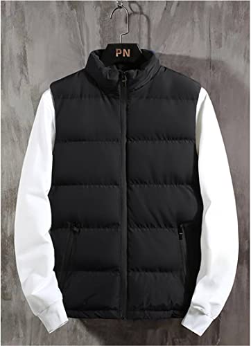 Chaleco de plumón para hombre – Chaleco de invierno cálido impermeable tipo cremallera chaqueta de secado rápido ligera al aire libre deportes