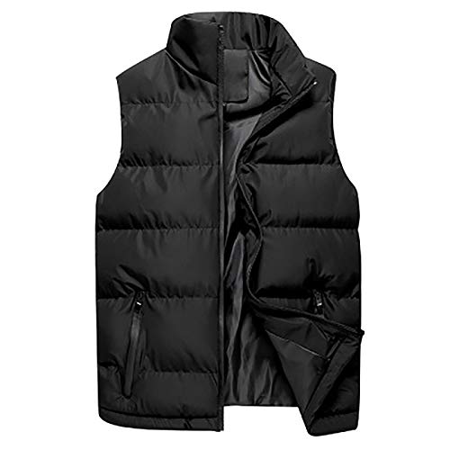 Chaleco de plumón para hombre – Chaleco de invierno cálido impermeable tipo cremallera chaqueta de secado rápido ligera al aire libre deportes