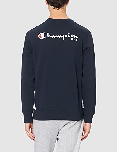 Champion Off Court Crewneck Sudadera, Azul Marino, M para Hombre