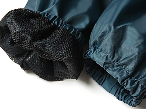 Chubasquero Mujer Poncho de Lluvia Impermeable Reutilizable Ligero con Capucha para el Aire Libre Azul Turquesa　XL