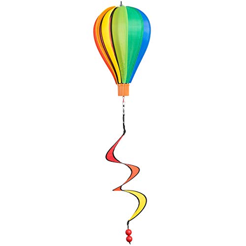 CIM Carillón de Viento - Micro Balloon 17 Rainbow - Resistente a la Intemperie - Globo: Ø 17cm x 28cm, Espiral: Ø 10cm x 35cm - Incluye suspensión de rodamiento de Bolas