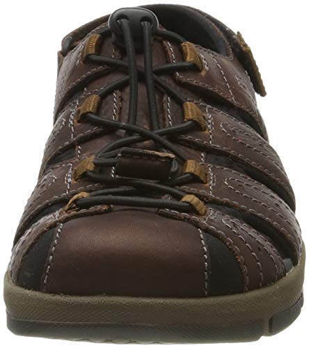 Clarks Brixby Cove, Sandalia con Pulsera Hombre, Marrón (Dark Brown Leather-), 42 EU