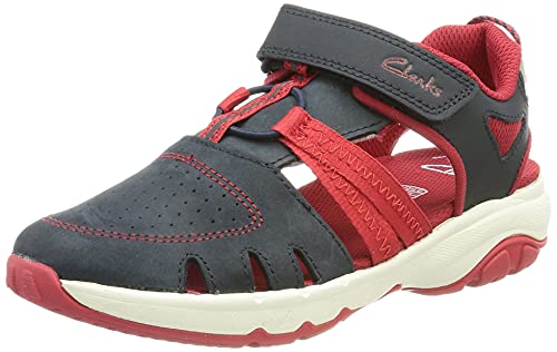 Clarks Rock Surf K, Sandalia, Navy Leather, 34 EU