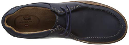 Clarks Un Lisbon Walk, Zapatillas Hombre, Azul (Navy Leather Navy Leather), 44 EU