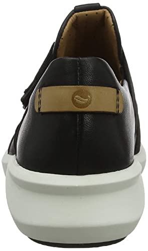 Clarks Un Rio Strap Zapatillas Mujer, Negro (Black Leather Black Leather), 38 EU