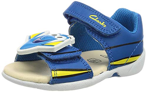 Clarks Zora Nemo T, Sandalia, Blue Leather, 27 EU