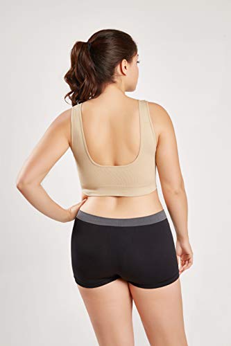 COCO TOE® Mujer Sujetador Deportivo Tallas Grandes Push Up Bustier para Fitness Yoga Sin Mangas Transpirable Cómodo (XXXXL, Nude Color)