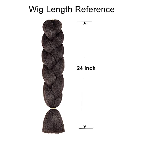 Colorfulpanda Extensiones para Trenzas Africanas Jumbo extensiones de pelo trenzado de 50,9 cm (3 Piezas 24 pulgadas) de pelo trenzado sintético para cabello trenzado torcido (Marron oscuro)