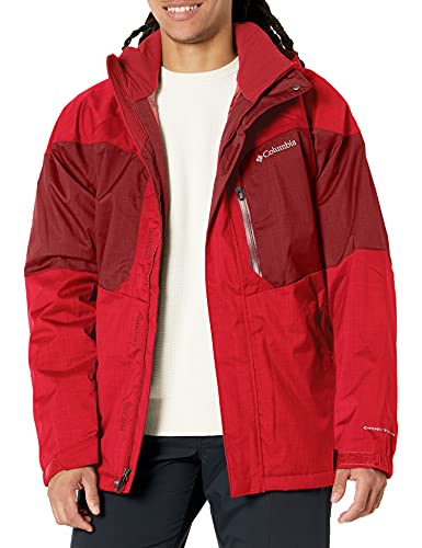 Columbia Alpine Action - Chaqueta de esquí para hombre, Hombre, 1562151, Rojo Montaña, Jaspe Rojo, extra-large