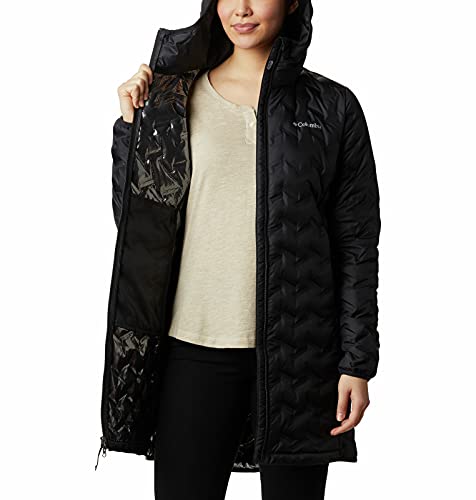 Columbia Delta Ridge - Chaqueta de plumón para mujer, Delta Ridge - Chaqueta de plumas largas, Mujer, color negro, tamaño large