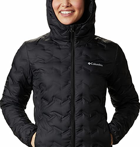 Columbia Delta Ridge - Chaqueta de plumón para mujer, Delta Ridge - Chaqueta de plumas largas, Mujer, color negro, tamaño large