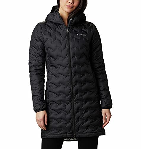 Columbia Delta Ridge - Chaqueta de plumón para mujer, Delta Ridge - Chaqueta de plumas largas, Mujer, color negro, tamaño large