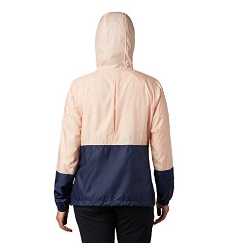 Columbia Flash Forward, Chaqueta cortavientos, Mujer, Rosa/Azul (Peach Cloud, Nocturnal), XL