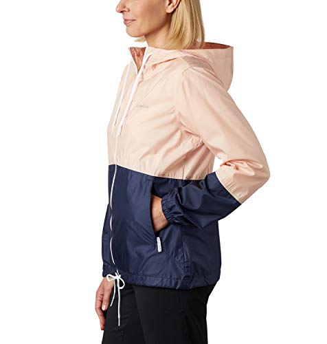 Columbia Flash Forward, Chaqueta cortavientos, Mujer, Rosa/Azul (Peach Cloud, Nocturnal), XL