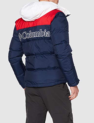 Columbia Iceline Ridge Chaqueta De Esquí con Capucha, Hombre, Collegiate Navy, Mountain Red, White, L