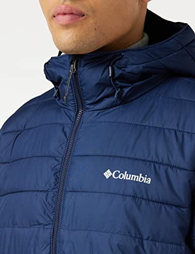 Columbia Powder Lite Hooded , Chaqueta Hombre, Azul (Collegiate Navy), M