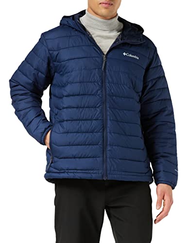 Columbia Powder Lite Hooded , Chaqueta Hombre, Azul (Collegiate Navy), M