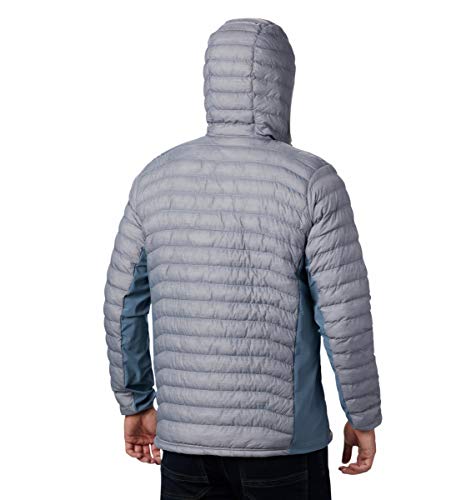 Columbia Powder Pass - Chaqueta con capucha para hombre, aislada, resistente al agua Powder Pass™, Hombre, 1773275, Columbia Gris jaspeado/Montaña, XL