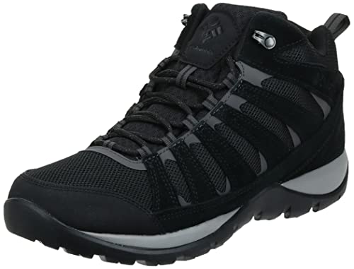 Columbia Redmond V2 Mid Waterproof, Zapatos para Senderismo Hombre, Negro Y Gris Oscuro, 42 EU