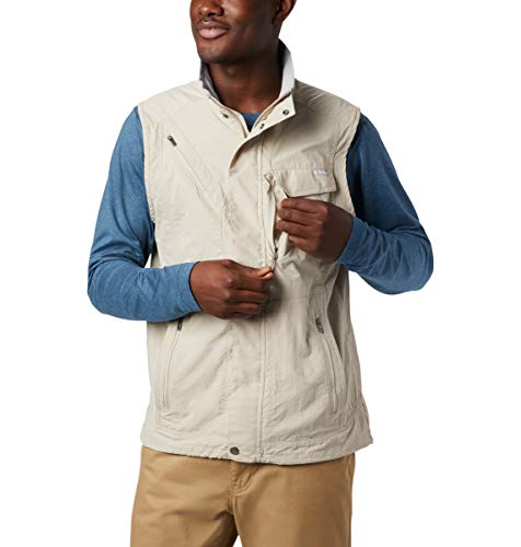 Columbia Silver Ridge II Vest Chaleco para Senderismo, Aislamiento térmico sintético Hi-Loft, Hombre, Beige (Fossil), S