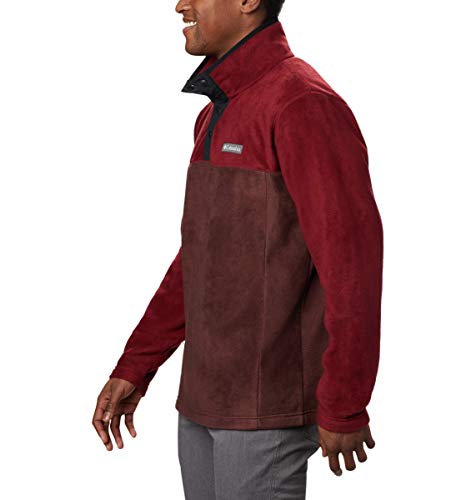 Columbia Steens Mountain Half Snap Jersey con Cierre de Botones, Hombre, Red Lodge, Red Jasper, Black, S