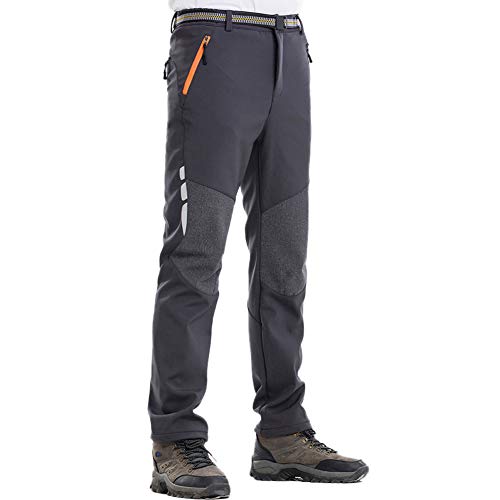 Comcrib Pantalones de Senderismo para Hombre Pantalones Impermeables Pantalones de Montaña Gruesos Resistentes al Viento