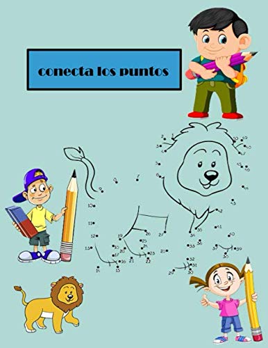 Conecta los puntos: para niños animales salvajes, niños, flores, dinosaurios, dulces y otros