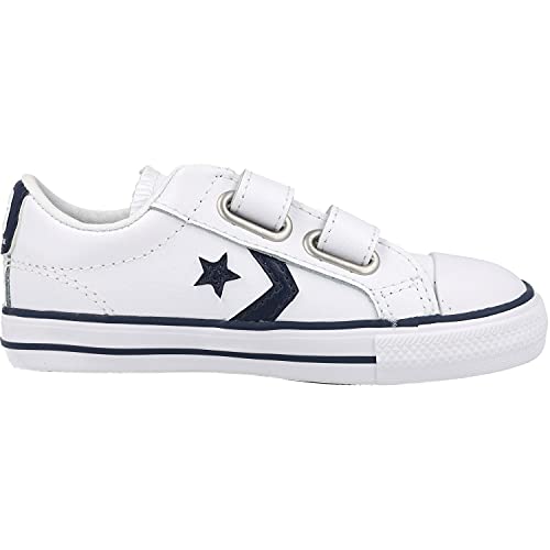 Converse Lifestyle Star Player 2V Ox, Zapatillas Unisex niño, White Navy 111, 24 EU