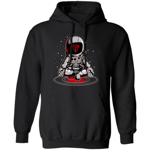 Cool Tron Crypto Space Suite Camisa astronauta Yoga TRX Moneda Cryptocurrency Pullover Sudadera con capucha, Negro, XL