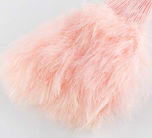 Coucoland Abanico de plumas de Marabou de los años 20, plegable con plumas, para fiesta de los años 20, color rosa