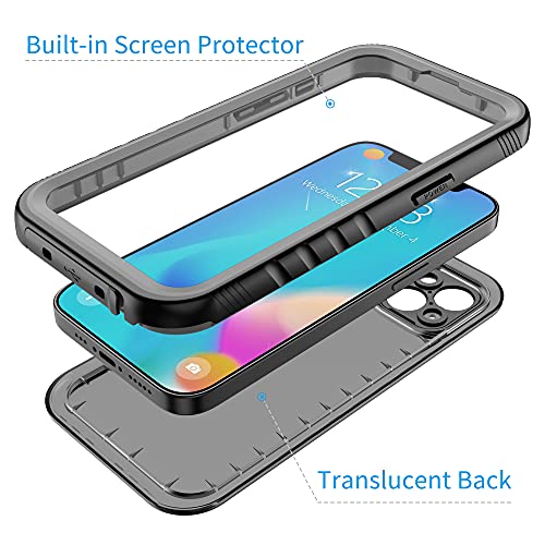 Cozycase Funda iPhone 13 Impermeable Antigolpes - 360 Grado Completa/Militar/Integral 【2m Anticaida Resistente 】 Carcasa Agua Sumergible Acuatica Estanca Antipolvo Waterproof Case con Protector Camara