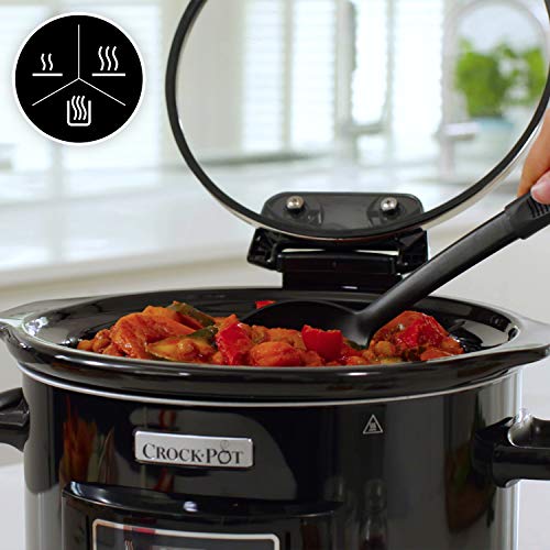 Crock-Pot CSC052X-01 Olla de cocción Lenta Digital para Preparar Todo Tipo de Recetas, 4.7 litros, Acero Inoxidable, Negro