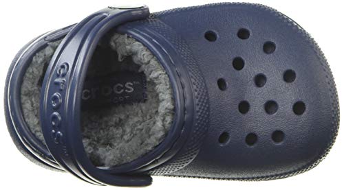 Crocs Classic Lined Clog K, Zuecos, Navy/Charcoal, 33/34 EU