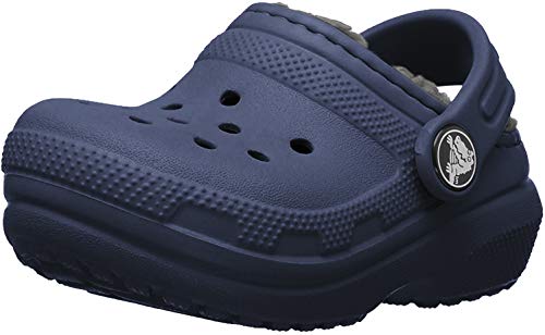 Crocs Classic Lined Clog K, Zuecos, Navy/Charcoal, 33/34 EU