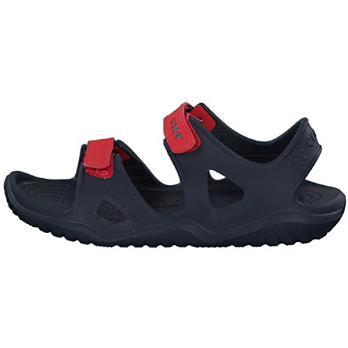 Crocs Swiftwater River Sandal K Unisex Niños Sandalias con Punta Abierta, Azul (Navy/Flame 4ba), 34/35 EU