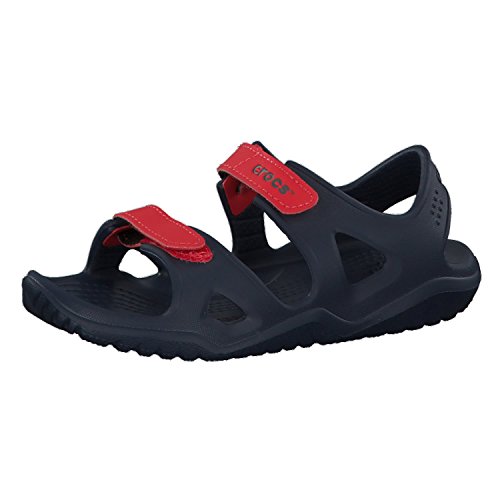 Crocs Swiftwater River Sandal K Unisex Niños Sandalias con Punta Abierta, Azul (Navy/Flame 4ba), 34/35 EU