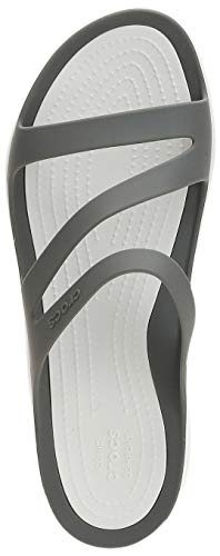 Crocs Swiftwater Sandal Mujer Sandal, Gris (Smoke/White), 39/40 EU