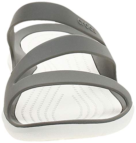 Crocs Swiftwater Sandal Mujer Sandal, Gris (Smoke/White), 39/40 EU