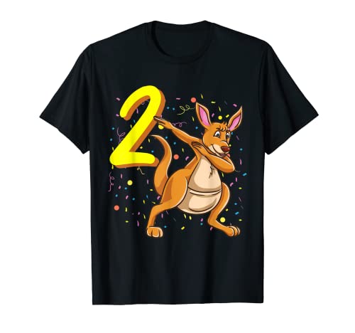 Cumpleaños De Canguro De Animales Africanos De 2 Años Camiseta