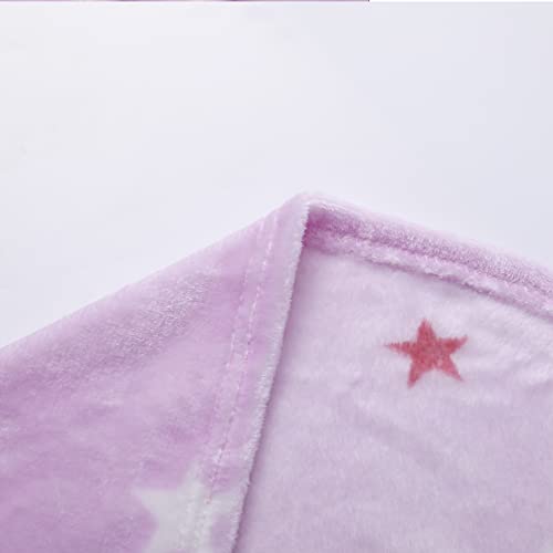 DALINA TEXTIL - Mantas para Sofás de Franela 130X160CM Estampado Estrella Rosa - Mantas para Cama 100% Poliéster Extra Suave para sofá, Cama o Sala de Estar