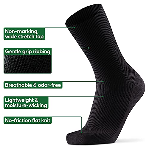 DANISH ENDURANCE Bamboo Soft Top Socks 43-47 Black 3-pack