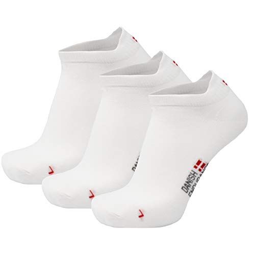 DANISH ENDURANCE Calcetines de Deporte Low Cut Pro (3 x Blanco, EU 43-47)