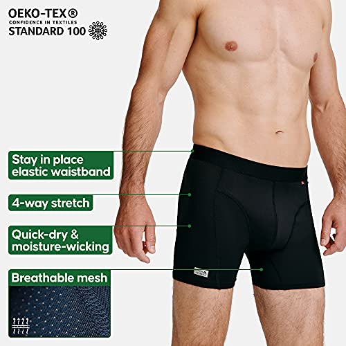 DANISH ENDURANCE Calzoncillos Bóxer de Deporte Pack de 3 (Negro, Small)