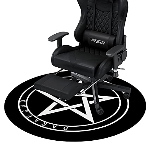 Darkecho Alfombrilla para Silla de Gaming Oficina Protector de Suelo Diámetro 100x100cm Redondo 5mm Grueso(Negro)