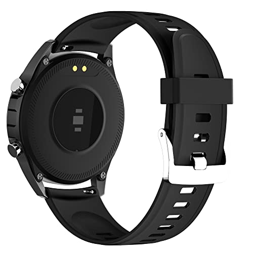 DCU Tecnologic | Smartwatch Elegance | Reloj Inteligente | Control Remoto para Fotos | 8 Modos Deporte | IP68 | 2 Correas Piel Marrón/Silicona Negra