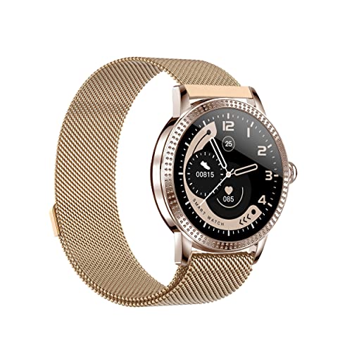 DCU Tecnologic | Smartwatch Jewel | Reloj Inteligente | Ultra Ligero y Delgado en aleación de Zinc | Pantalla táctil de 1,08" | IPS Alta definición | Color Oro Rosado