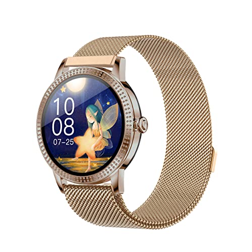 DCU Tecnologic | Smartwatch Jewel | Reloj Inteligente | Ultra Ligero y Delgado en aleación de Zinc | Pantalla táctil de 1,08" | IPS Alta definición | Color Oro Rosado